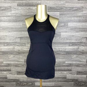 LUCY Halter Neck Racerback Black Mesh Trim Tank Top Women's Size XS